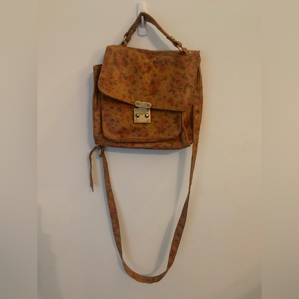 Accessorize Tan Crossbody Bag with Vintage Finish